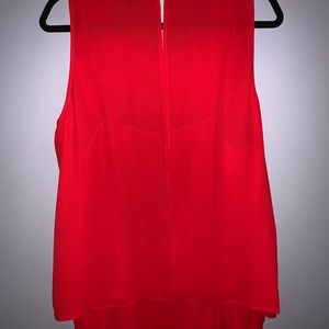 Red silk flowy tank